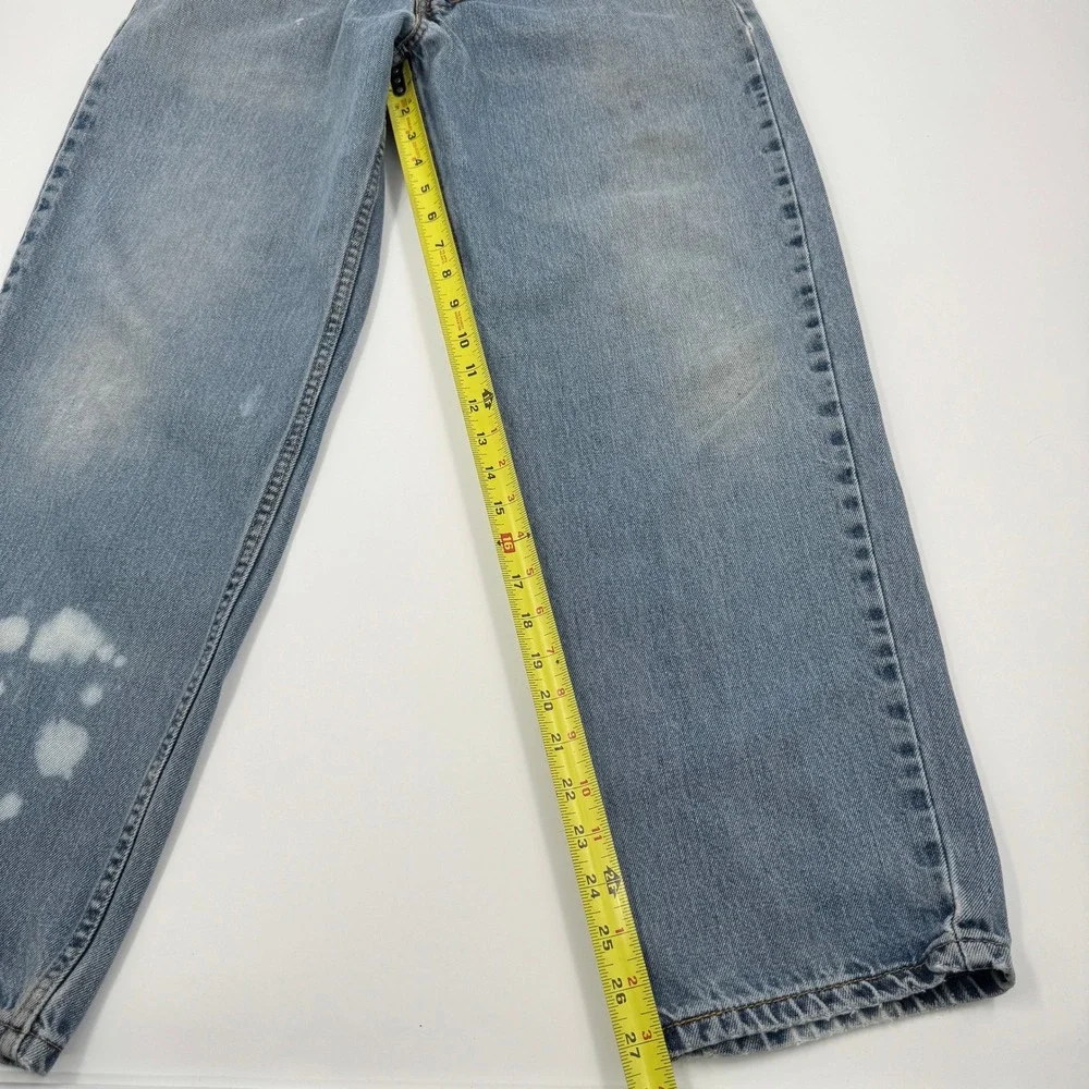 Levis 550 Relaxed Fit Mens Light Wash‎ Blue Denim Jeans 33x30 Bleach Splatter